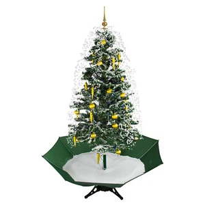 Künstlicher Weihnachtsbaum Tannenbaum m. Schnee Beleuchtung Musik Funktion 195cm - Bild 1 von 7