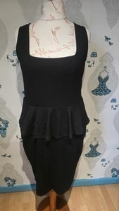 beautiful flattering black nice quality peplum jersey wiggle dress, Simply Be 18 - Picture 1 of 3