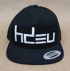 HDEU Head Down Eyes Up Baseball Trucker Hat Black Snapback Meshback - Picture 1 of 8