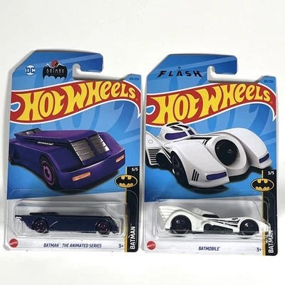 Lot of 2 Batman Batmobile Hot Wheels - The Animated Series & The Flash - New! - Image 1 of 4