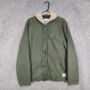 The Stronghold Jacket Size Medium Green Canvas Sherpa Fleece Collar Workwear - Picture 1 of 13
