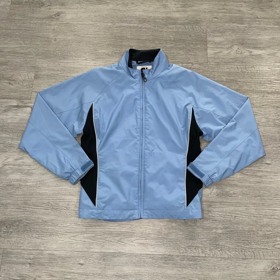 Jaqueta FootJoy Feminina Pequena Azul Preta DryJoys Golfe Impermeável Quebra-Vento Zíper - Imagem 1 de 4