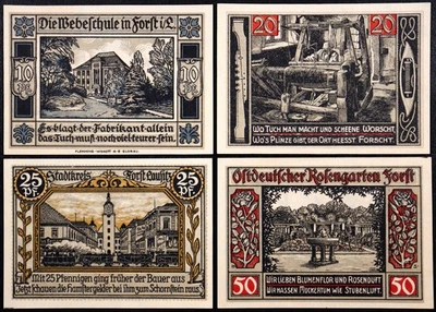 FORST / ZASIEKI 1921 "Escuela de tejido, telar" Juego completo alemán Notgeld Polonia Foto 1 de 2