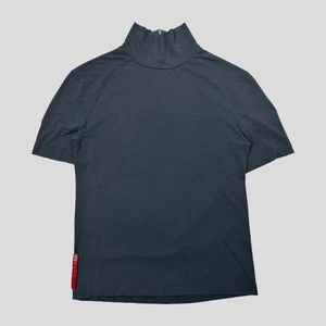 Prada Sport 00’s Stretch Fit Turtleneck Sport Top - UK8-10 - Picture 1 of 8