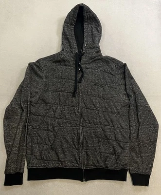 Vintage Y2K Rip Curl Surf Hoodie Mens Size Large Black Heather Skater Sweatshirt - Imagem 1 de 4