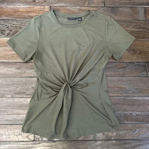 Halogen Women's Twist Knit Top Sage Green Size Medium Modern Comfortable Chic - Picture 1 of 5