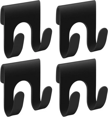 4Pcs Black Shower Caddy, Metal Shelf Basket Rack with Double Hooks for Loofah Sp - Image 1 of 4