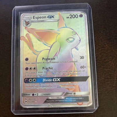 Espeon GX Rainbow Secret Rare Pokémon TCG Card 152/149 Sun & Moon - Image 1 of 2