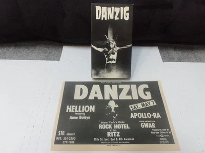 Danzig VHS VIDEO TAPE  with CONCERT PRINT AD-ADVERT 1998 RITZ NYC - Image 1 of 3
