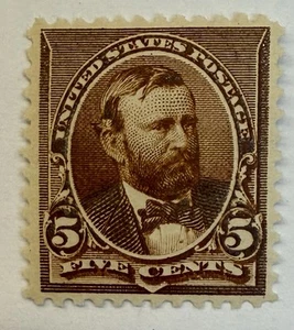 US #223 1890 5c chocolate US Grant MNH/VF; $200 SCV - Picture 1 of 3