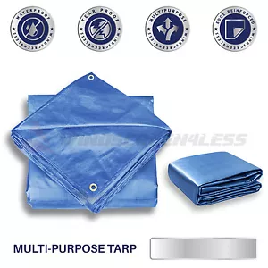 Lona de polietileno resistente BlueTarp toldo tienda refugio coche multiusos 5 mil - Imagen 1 de 13
