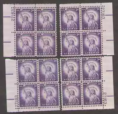 US. 1035. 3c. Statue of Liberty, 4 Position Matched PB4 #27163. MNH. 1966 - Image 1 of 2