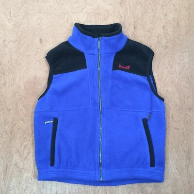 Chaleco Marcador Para Hombres PEQUEÑO POLAR Azul Polartec Cremallera Completa Prendas Exteriores Esquí BOLSILLOS LOGOTIPOS Foto 1 de 4