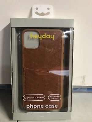 🍁 For iPhone 11 Pro Max Brown Faux Crocodile Phone Case With Wallet Pocket - Image 1 of 2