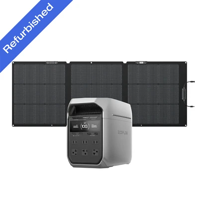 EcoFlow DELTA 3 Plus 1024Wh Portable Power Station+160W Solar Panel Refurbished - Image 1 of 4