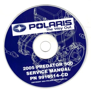 OEM Genuine Polaris Dealer/Owner's Service/Repair Manual On CD 2005 Predator 500 - Foto 1 di 1