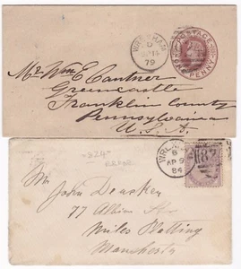 1879/84 WREXHAM WRAPPER & COVER =924= & RARE =824= ERROR DENBIGHSHIRE WALES - Picture 1 of 3
