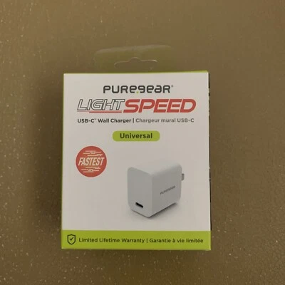 PUREGEAR LIGHT SPEED  20W  USB-C WALL CHARGER - WHITE - Image 1 of 4