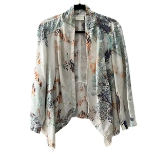 Chico’s Francesca Jacket Size L 100% Linen Lightweight Relaxed Travel Chic EUC - Picture 1 of 8