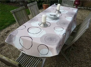 Tablecloth Provence 150x240 CM Oval Beige from France Easy-Care Iron Free - Picture 1 of 4