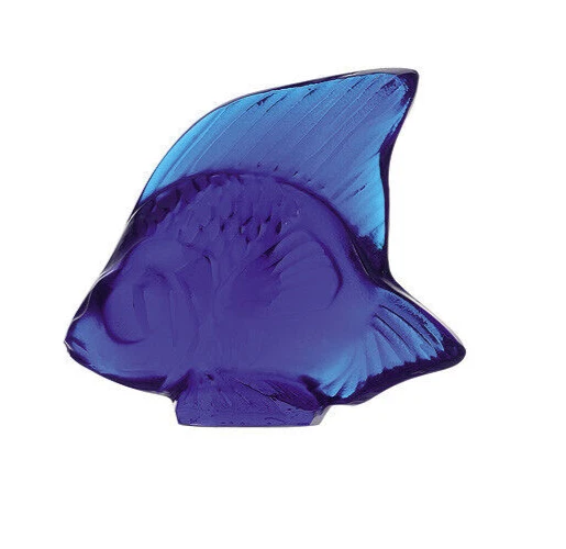 Lalique Crystal (Brand New) Fish Sculpture Colour  : CAP FERRAT BLUE 3002100 - Image 1 of 1