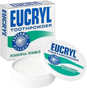 EUCRYL Fresh Mint Powerful Whitening Stain Removal Tooth Powder 1x50g UK - Picture 1 of 8
