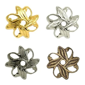 BEAD CAP 10mm FANCY LEAF SWIRL 100pcs - Picture 1 of 5