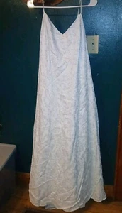 Schönes weißes Vintage Spaghettiträgerkleid silber Blumendetail niedriger Rücken Gr. 14 - Bild 1 von 14