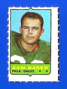 1969 Topps FOOTBALL 4 In1 SINGLE #NNO SAM BAKER PHILADELPHIA EAGLES (SB1) - Picture 1 of 1