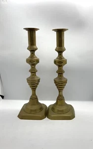 30cmH Pair Brass Candlestick - Picture 1 of 4