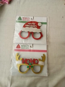 2x Weihnachten Photo Booth Requisiten Brille Brillen Xmas Neuheit Party Kostüm - Bild 1 von 4