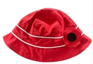 Janie and Jack Red Poppy Sun hat girl 0-6M - Picture 1 of 3