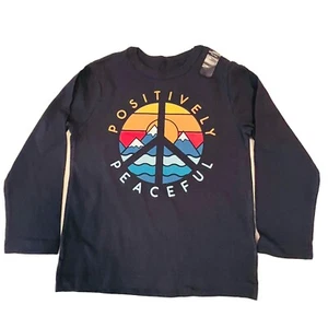 Gap young Girl Peace Sign/ Graphic Full Sleeve Navy Shirt 5T NWT - Picture 1 of 9