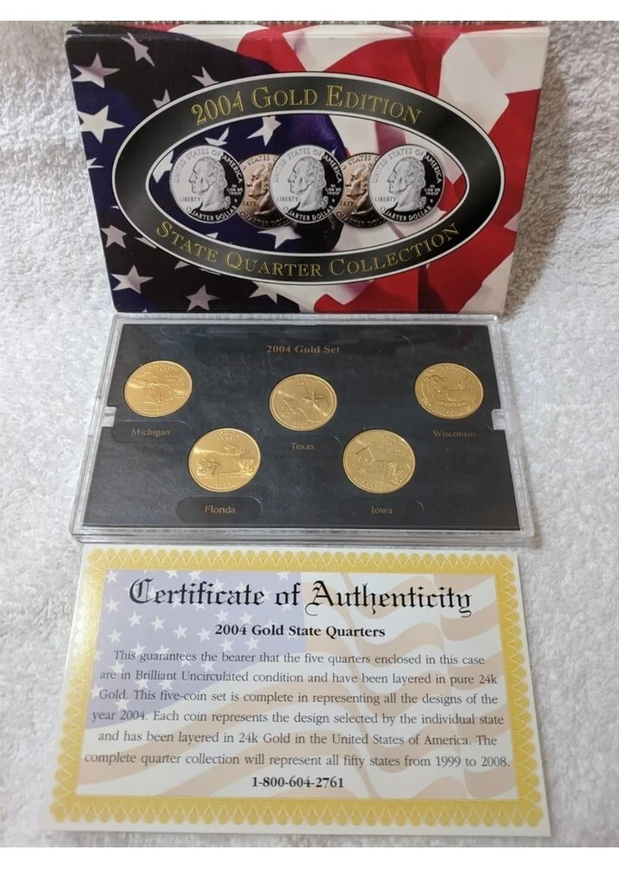 2004 Gold Edition State Quarter Collection Brilliant Uncirculated with COA - Image 1 of 1