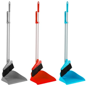 Standing Long Handle Dustpan and Bristle Brush Set Cleaning Angle Brush Sweeping - Picture 1 of 10
