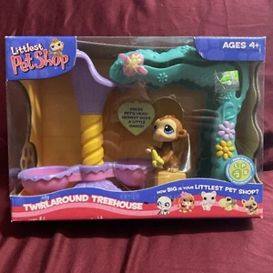 NIB Littlest Pet Shop 2006 TWIRLAROUND TREEHOUSE Push 'n Play Pet 2 MONKEY LPS - Picture 1 of 3