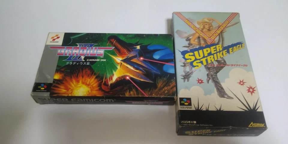 Lot 2 Nintendo SNES Gradius III & Super Strike Eagle NTSC-J (Language:Japanese) - Image 1 of 4