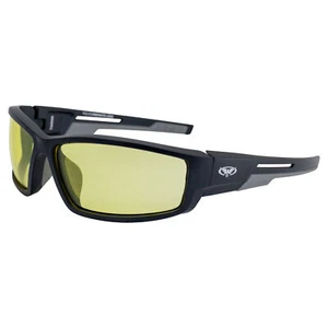 Global Vision Sly 88 Motorcycle Safety Glasses Sunglasses Black Frame w/Yellow - Picture 1 of 8
