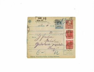 Austria 1908 60 heller parcel packet card Vienna to Babolnapuszta Hungary 1916 - Picture 1 of 2