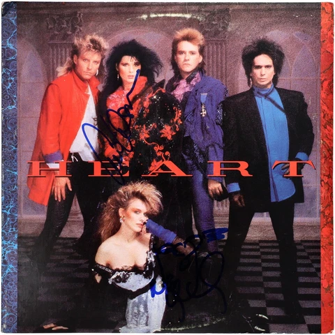 Ann Wilson & Nancy Wilson Heart Autographed Heart Album BAS Cover