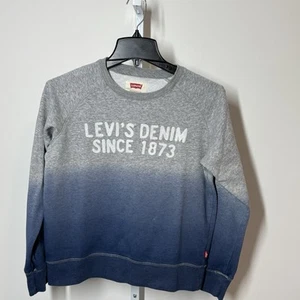 Levi’s Sweatshirt Boys L 12-13yrs Embroidered Logo French Terry Gray Blue Sombre - Picture 1 of 7