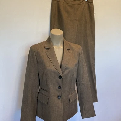 Evan Picone size 10 brown tweed pant suit - Image 1 of 4