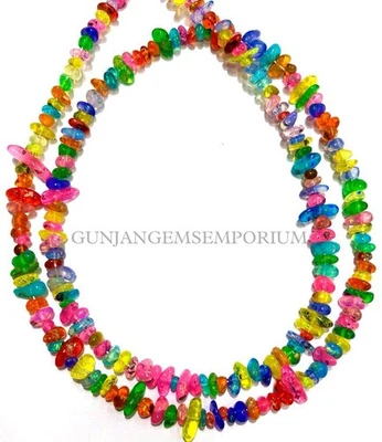 Ethiopian Rainbow Opal Smooth Nugget Beads Natural Opal Genuine Necklace  - Image 1 of 4