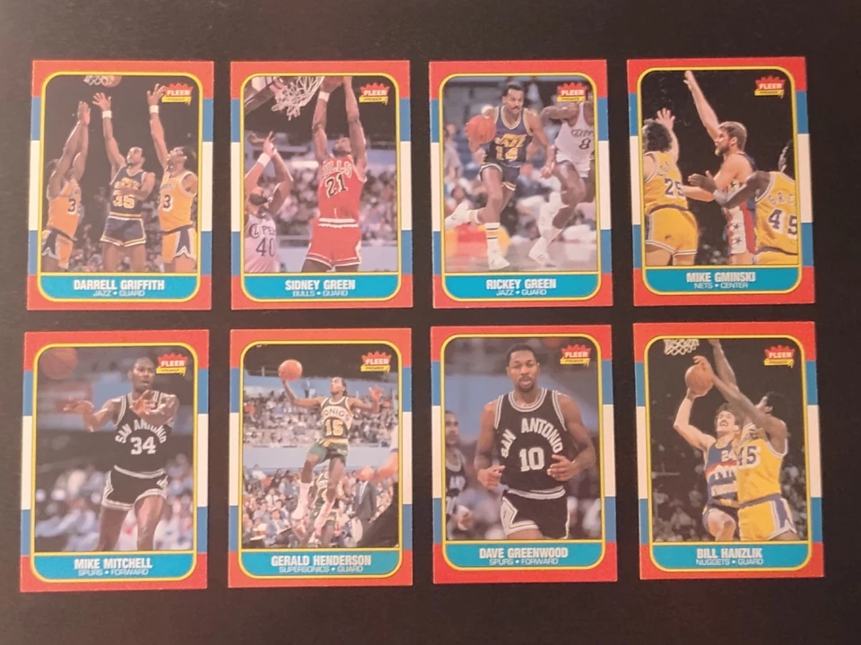 Lot of 8 NM or Better 1986-87 Fleer Basketball Cards - Nice Centering! - Image 1 of 4
