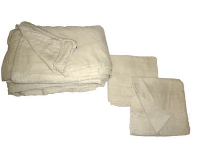 POTTERY BARN SOLID BEIGE 100% COTTON (3P) CALIFORNIA KING/KING DUVET SET - Image 1 of 4