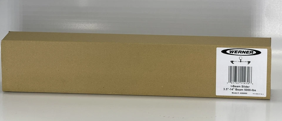 WERNER A550000 I-Beam Slider 3.5"-14" Beam 5000 lbs - NEW Foto 1 de 1