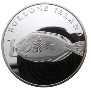 BOLLONS ISLAND - NEW ZEALAND 1 DOLLAR $ 2019 FISH 39mm 200PCS MINTED PROOFLIKE - Picture 1 of 2