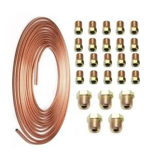 Automotive Replacement Brake Line Tubing Set 32 8Ft 3/16 with Fittings Package - Picture 1 of 10