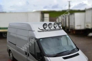 Roof Bar C1 + Round Spots To Fit Iveco Daily 2014+ Front Medium High Stainless - Picture 1 of 9