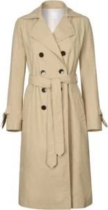 Hugo BOSS Negro Trenchcoat Abrigo Mod.Ofierra Chaqueta Beige UK12 Talla 40 Nuevo - Imagen 1 de 4